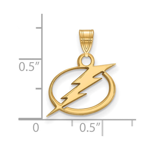 10k Gold NHL LogoArt Tampa Bay Lightning Small Pendant