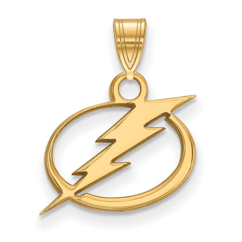 10k Gold NHL LogoArt Tampa Bay Lightning Small Pendant
