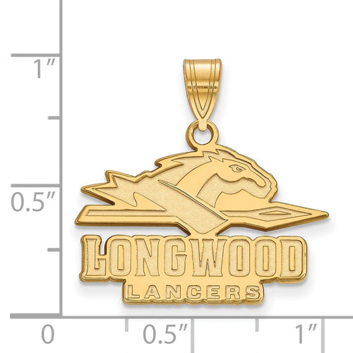 10k Gold LogoArt Longwood University Lancers Medium Pendant