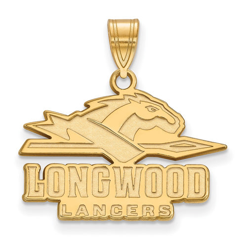 10k Gold LogoArt Longwood University Lancers Medium Pendant