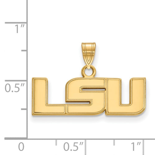 10k Gold LogoArt Louisiana State University L-S-U Small Pendant