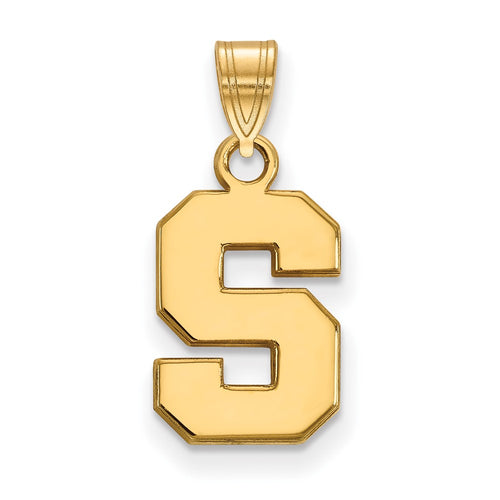 10k Gold LogoArt Michigan State University Letter S Small Pendant
