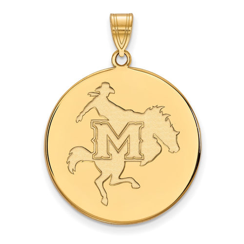 10k Gold LogoArt McNeese State University Extra Large Disc Pendant