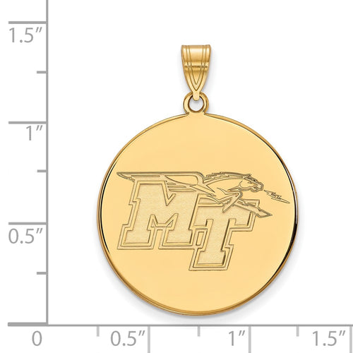 10k Gold LogoArt Middle Tennessee State University M-T Extra Large Disc Pendant