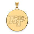 Sterling Silver Gold-plated LogoArt Middle Tennessee State University M-T Extra Large Disc Pendant
