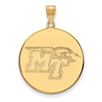 10k Gold LogoArt Middle Tennessee State University M-T Extra Large Disc Pendant
