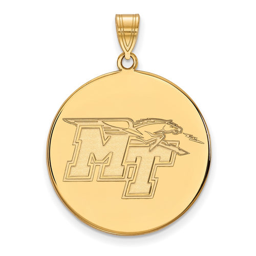10k Gold LogoArt Middle Tennessee State University M-T Extra Large Disc Pendant