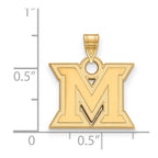 10k Gold LogoArt Miami University Ohio Letter M Small Pendant