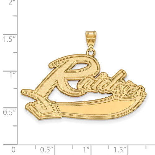10k Gold LogoArt Mt Union College Raiders Extra Large Pendant