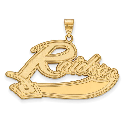 10k Gold LogoArt Mt Union College Raiders Extra Large Pendant