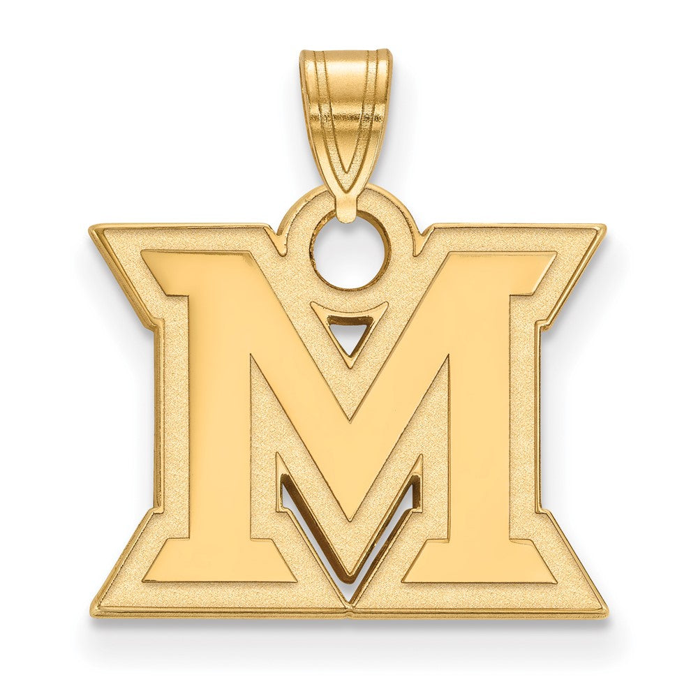 10k Gold LogoArt Miami University Ohio Letter M Small Pendant