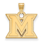 10k Gold LogoArt Miami University Ohio Letter M Small Pendant