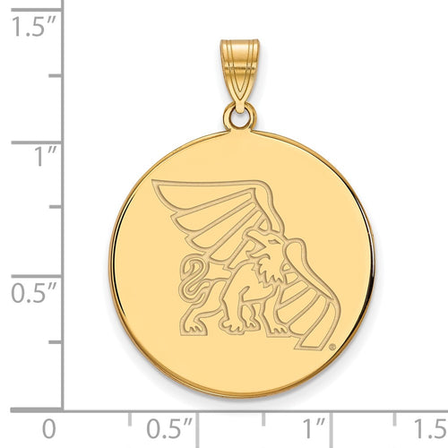 10k Gold LogoArt Missouri Western State University Griffon Extra Large Disc Pendant