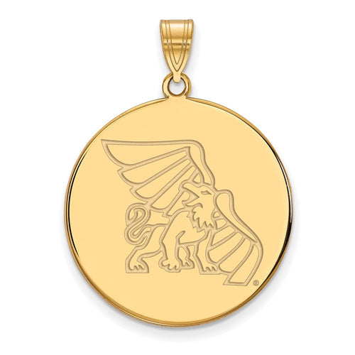 10k Gold LogoArt Missouri Western State University Griffon Extra Large Disc Pendant