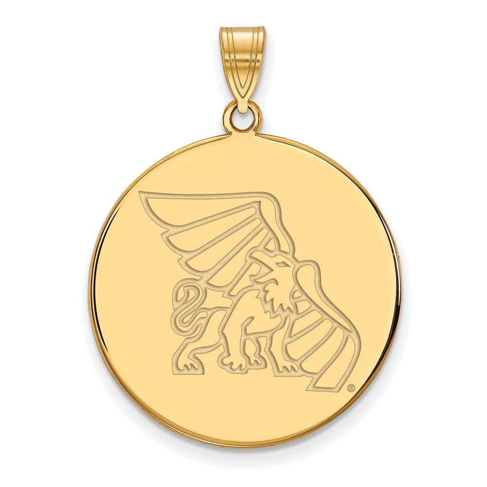 Sterling Silver Gold-plated LogoArt Missouri Western State University Griffon Extra Large Disc Pendant