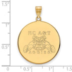 10k Gold LogoArt North Carolina A and T Aggies Extra Large Disc Pendant