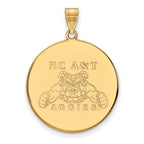 10k Gold LogoArt North Carolina A and T Aggies Extra Large Disc Pendant