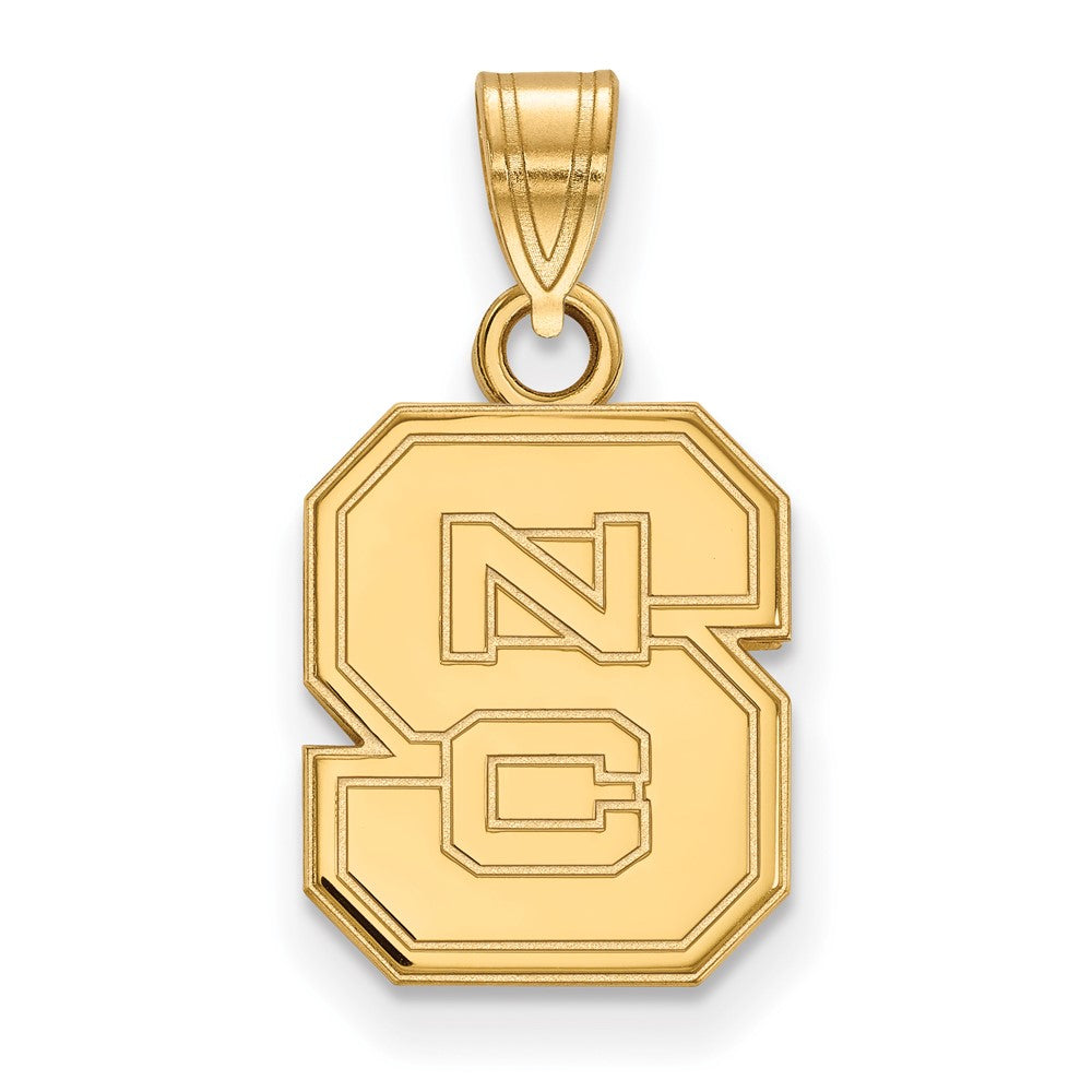 14k Gold LogoArt North Carolina State University N-C-S Small Pendant