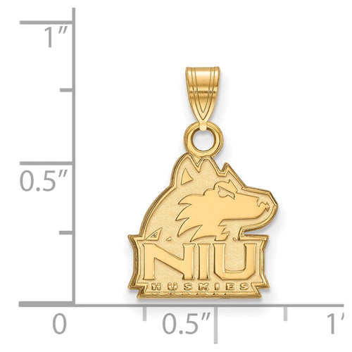 10k Gold LogoArt Northern Illinois University N-I-U Huskies Small Pendant