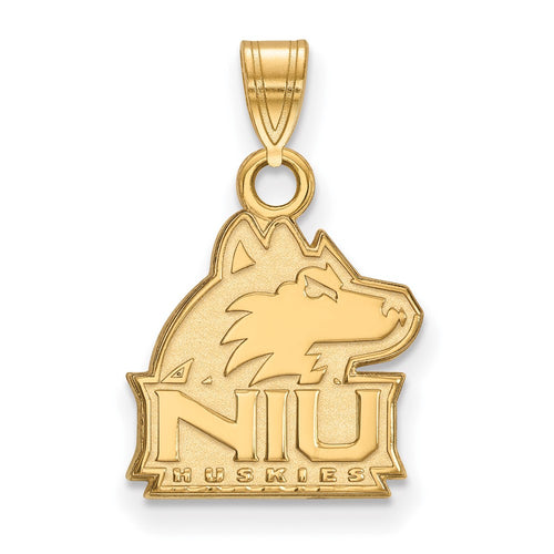 10k Gold LogoArt Northern Illinois University N-I-U Huskies Small Pendant