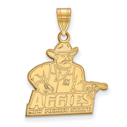 10k Gold LogoArt New Mexico State University Aggies Large Pendant