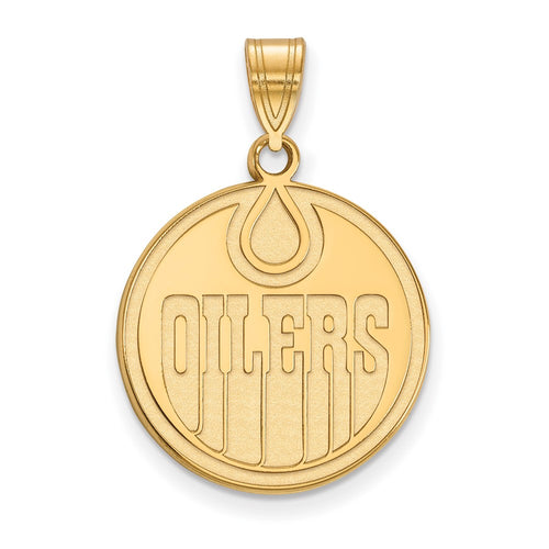 10k Gold NHL LogoArt Edmonton Oilers Large Pendant