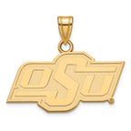 10k Gold LogoArt Oklahoma State University O-S-U Small Pendant