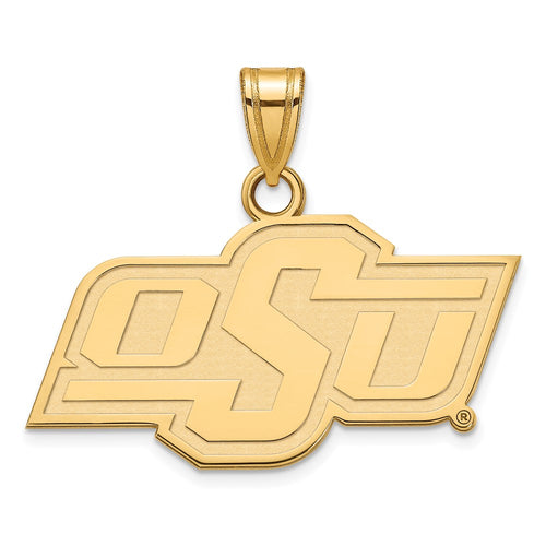 10k Gold LogoArt Oklahoma State University O-S-U Small Pendant