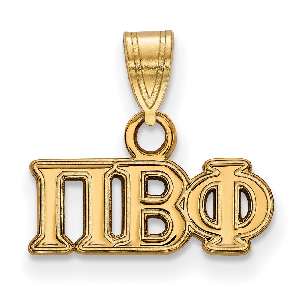 Sterling Silver Gold-plated LogoArt Pi Beta Phi Sorority Greek Letters Small Pendant