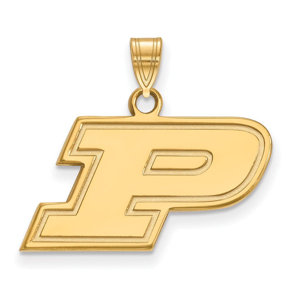 Sterling Silver Gold-plated LogoArt Purdue University Letter P Small Pendant