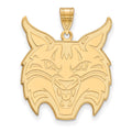 Sterling Silver Gold-plated LogoArt Quinnipiac University Bobcat Extra Large Pendant