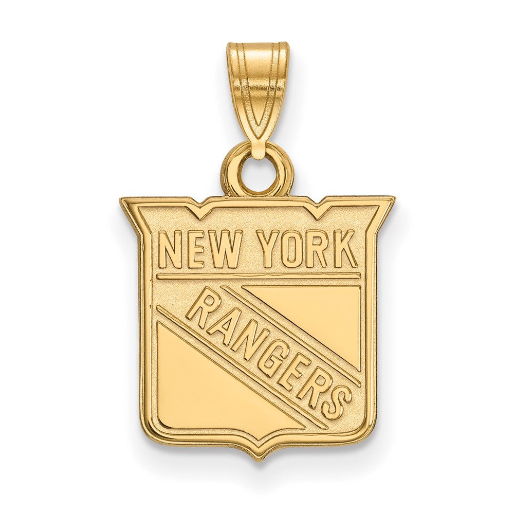 Sterling Silver Gold-plated NHL LogoArt New York Rangers Small Pendant