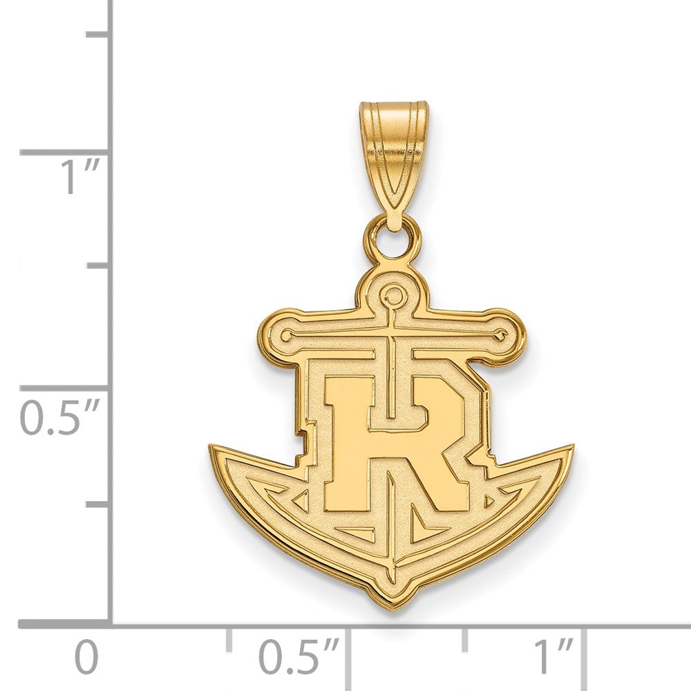 Sterling Silver Gold-plated LogoArt Rollins College Anchor Large Pendant