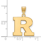 10k Gold LogoArt Rutgers University Letter R Medium Pendant