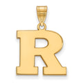 Sterling Silver Gold-plated LogoArt Rutgers University Letter R Medium Pendant