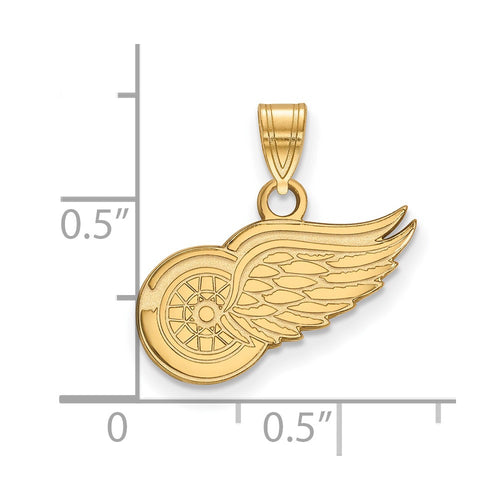 10k Gold NHL LogoArt Detroit Red Wings Small Pendant