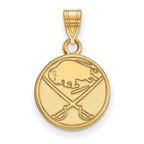 Sterling Silver Gold-plated NHL LogoArt Buffalo Sabres Small Pendant