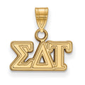 Sterling Silver Gold-plated LogoArt Sigma Delta Tau Sorority Greek Letters Small Pendant
