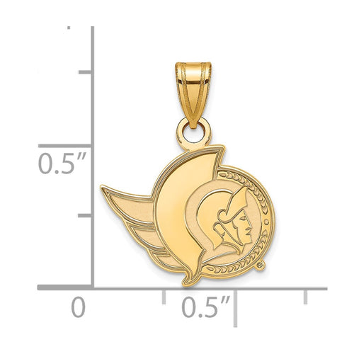 10k Gold NHL LogoArt Ottawa Senators Small Pendant