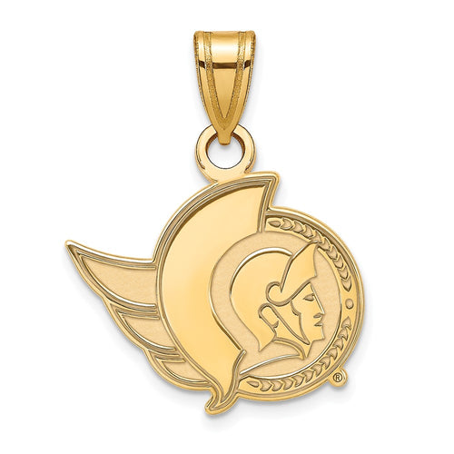 10k Gold NHL LogoArt Ottawa Senators Small Pendant