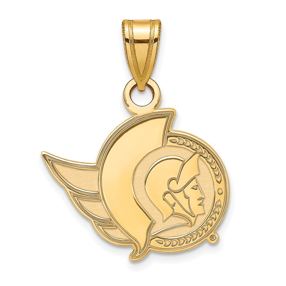 14k Gold NHL LogoArt Ottawa Senators Small Pendant