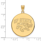10k Gold LogoArt San Francisco State University Extra Large Disc Pendant