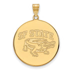 10k Gold LogoArt San Francisco State University Extra Large Disc Pendant