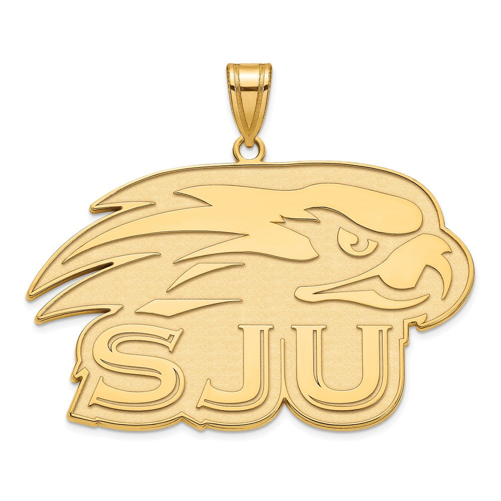 Sterling Silver Gold-plated LogoArt St Joseph's University Hawks Extra Large Pendant