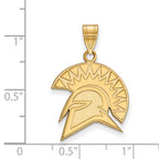 10k Gold LogoArt San Jose State University Spartan Large Pendant