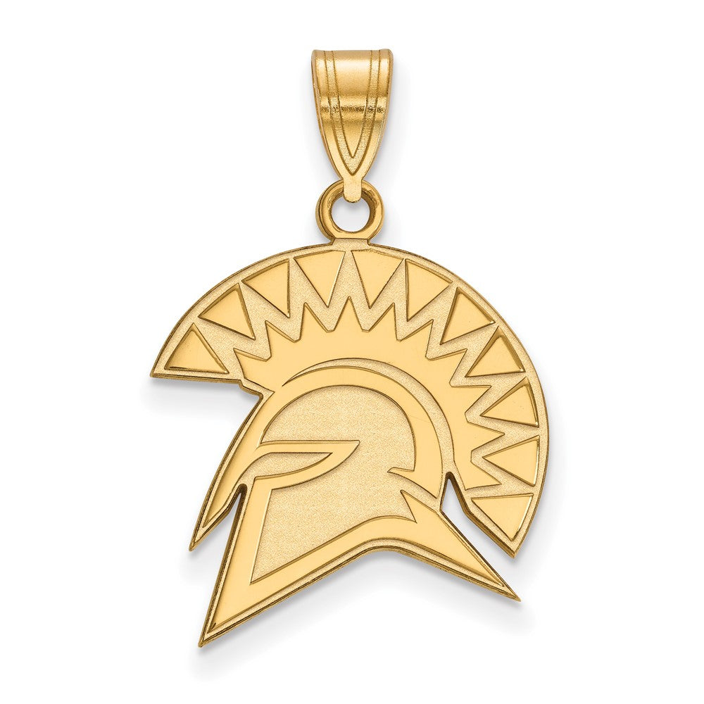 Sterling Silver Gold-plated LogoArt San Jose State University Spartan Large Pendant