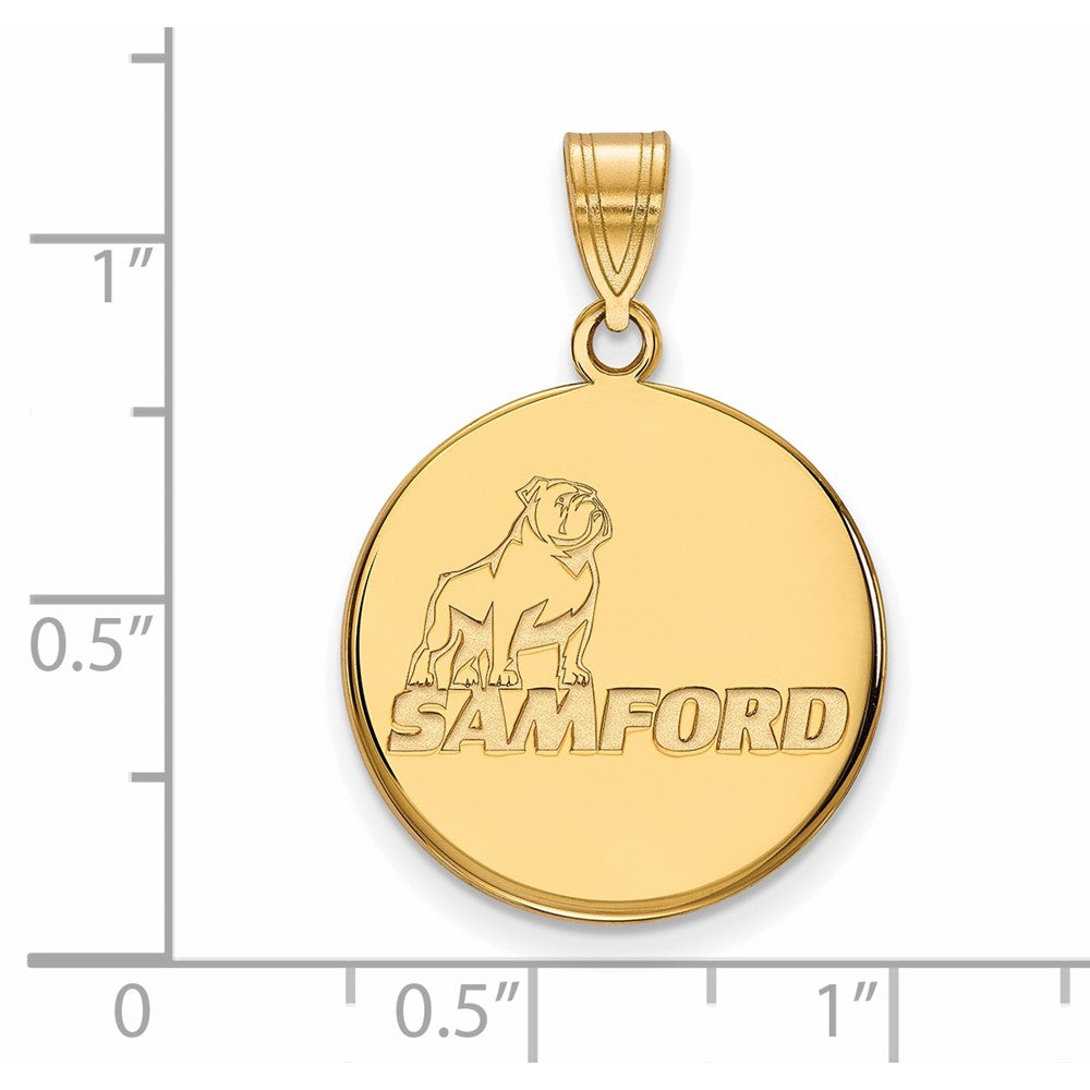14k Gold LogoArt Samford University Large Disc Pendant