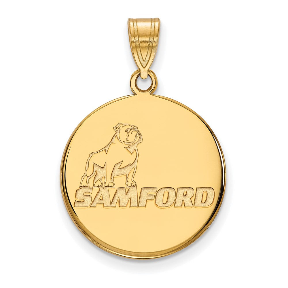 14k Gold LogoArt Samford University Large Disc Pendant