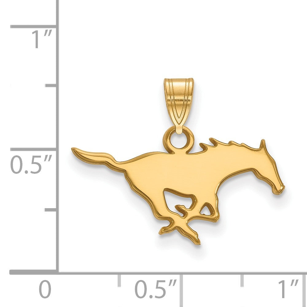 14k Gold LogoArt Southern Methodist University Mustang Small Pendant