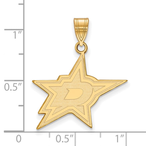 10k Gold NHL LogoArt Dallas Stars Large Pendant